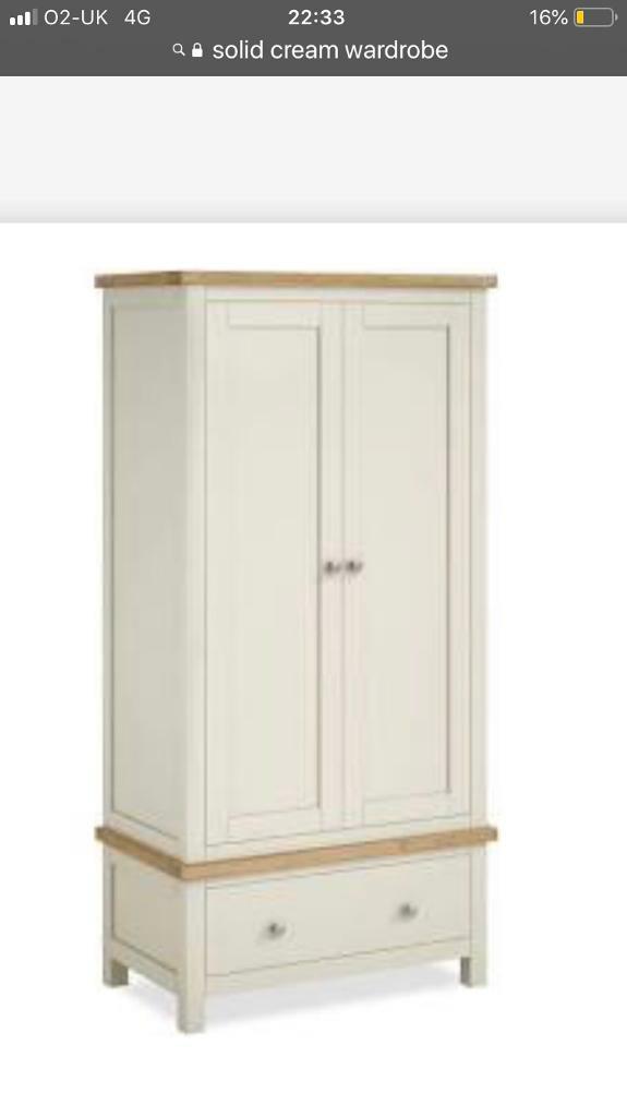 Cream solid oak wardrobe in West Byfleet, Surrey Gumtree