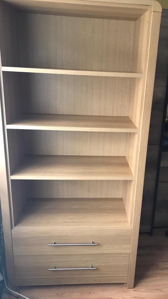 Argos Home Elford 3 Shelf 2 Drawer Bookcase Oak Effect. in Chatham