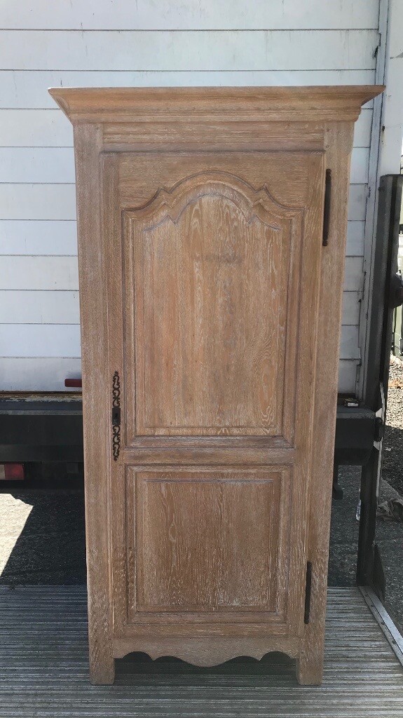 Limed oak armoire by Christian pingeon Ebeniste (Parisian Artisan