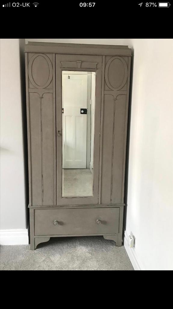 Vintage grey upcycled solid wood wardrobe in North Shields, Tyne and
