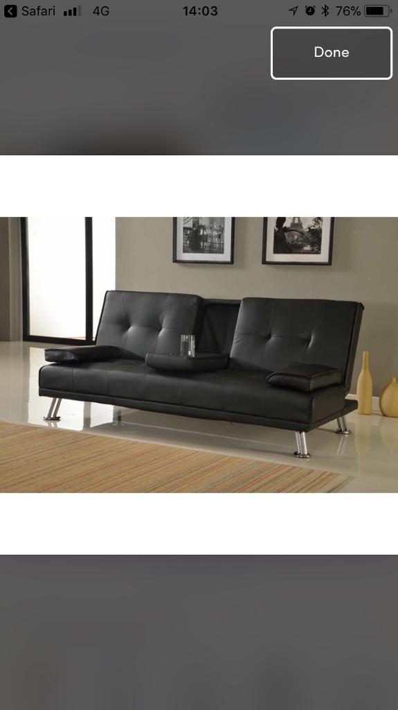 Black Leather Office Sofa Bed In Bournemouth Dorset Gumtree