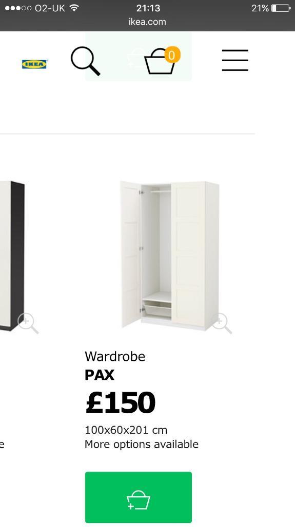 Pax Wardrobe With Delivery Immaculate As New Ikea 2 Smart White