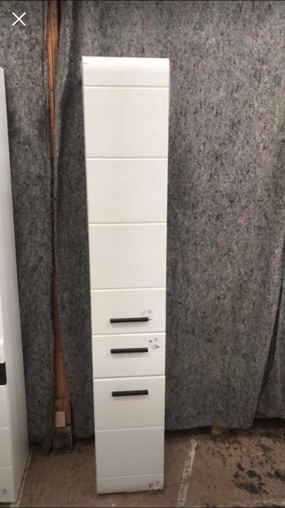 **BRAND NEW** Tall White High Gloss Bathroom Cabinet | in ...