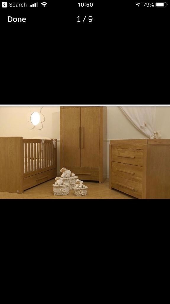 Vib Moderna Nursery Furniture Cot Wardrobe And Drawers And