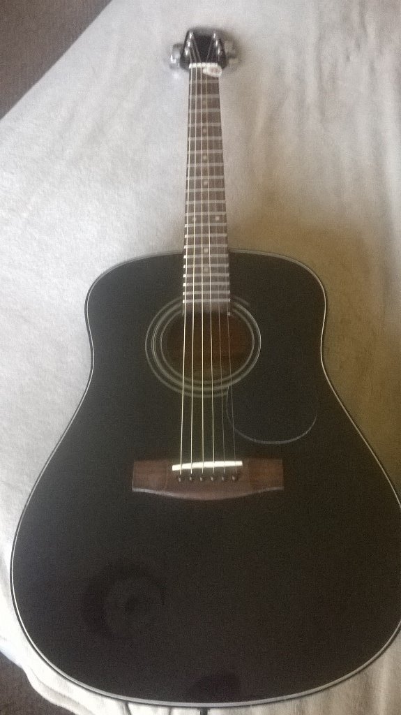 Black Samick acoustic guitar made in indonesia in 1998 . in Cannock