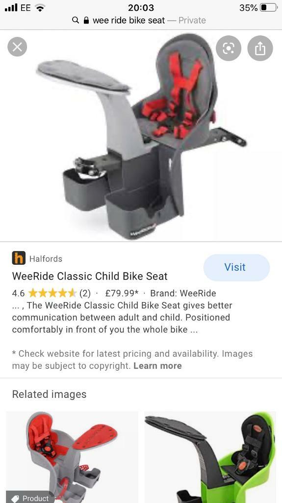 Wee ride bike seat SOLD PENDING COLLECTION ON 11/4 in Glasgow Gumtree
