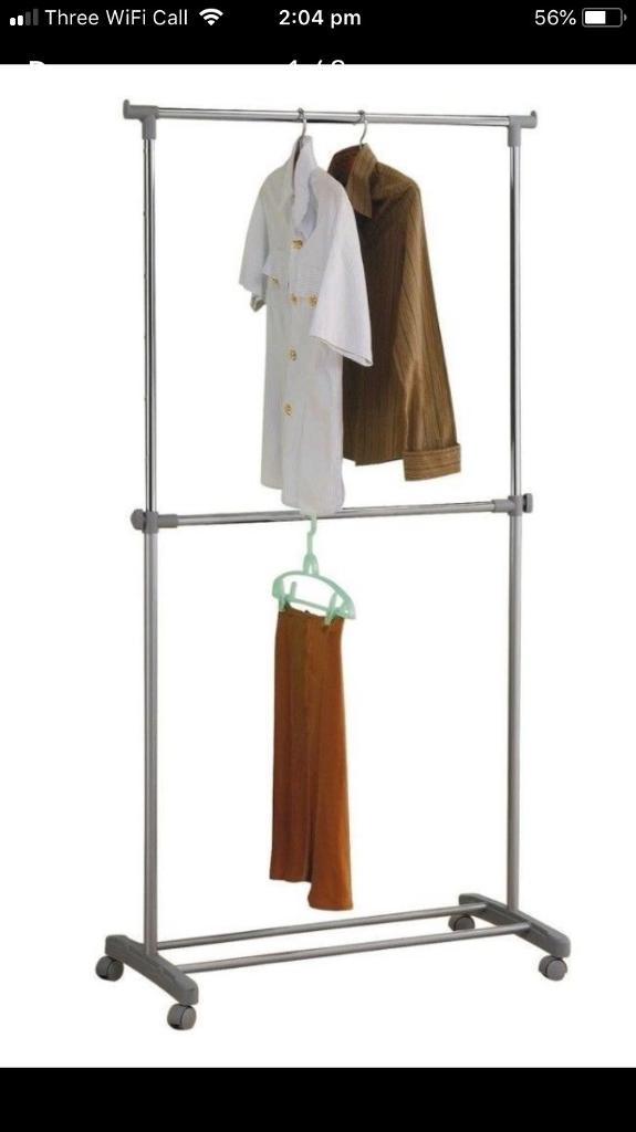 Argos Adjustable Chrome Plated Double Clothes Rail in Finsbury Park