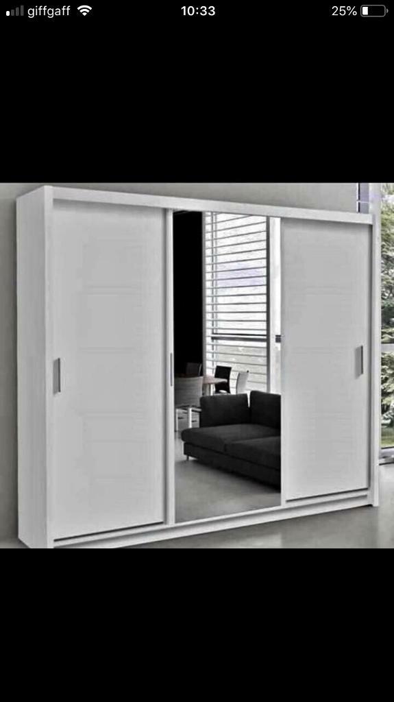 Imported Large Wardrobes Full Mirror Door Wardrobes