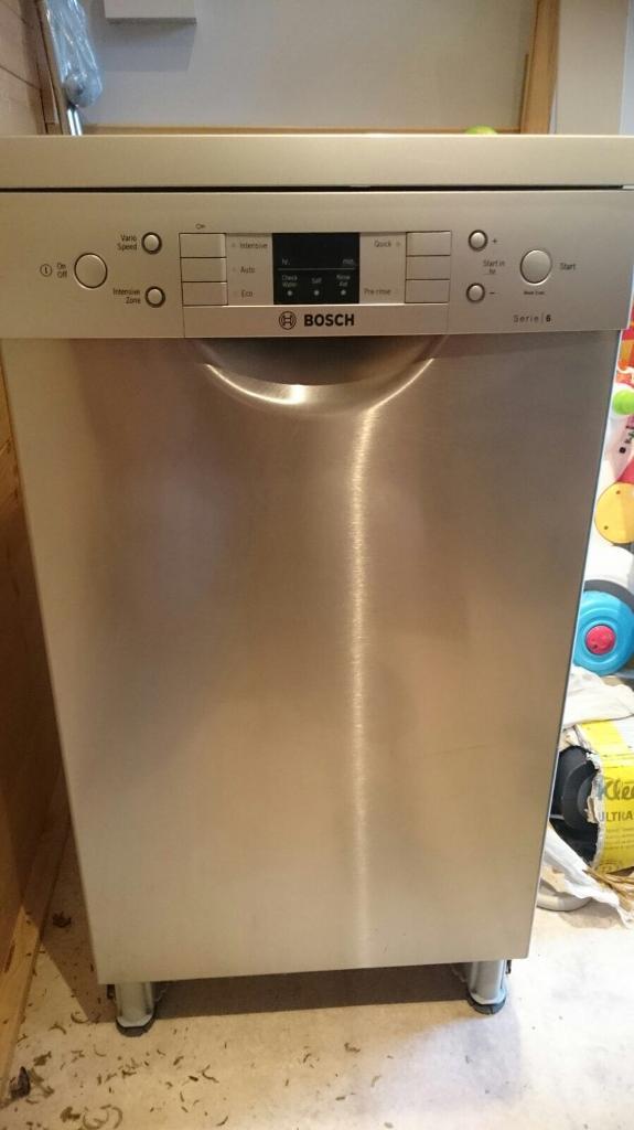 Bosch Serie 6 Slimline Dishwasher Silver In Southampton