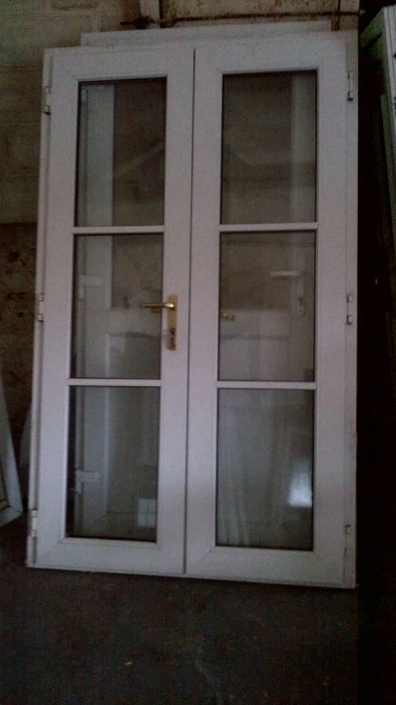 upvc french doors with frame 48 inches wide x 80 inches high in good