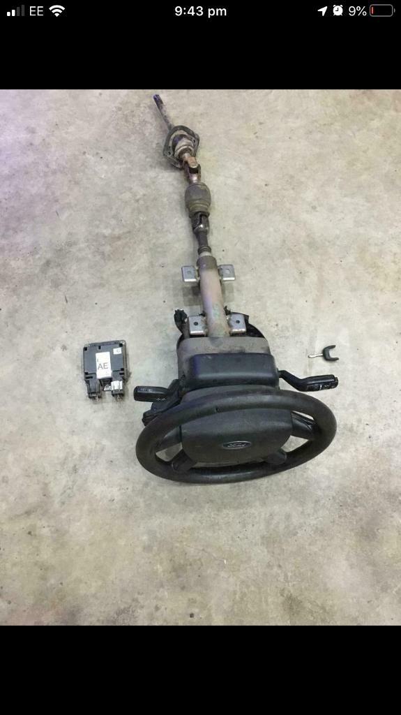 Transit mk7 complete steering column air bag squib stalks etc key and