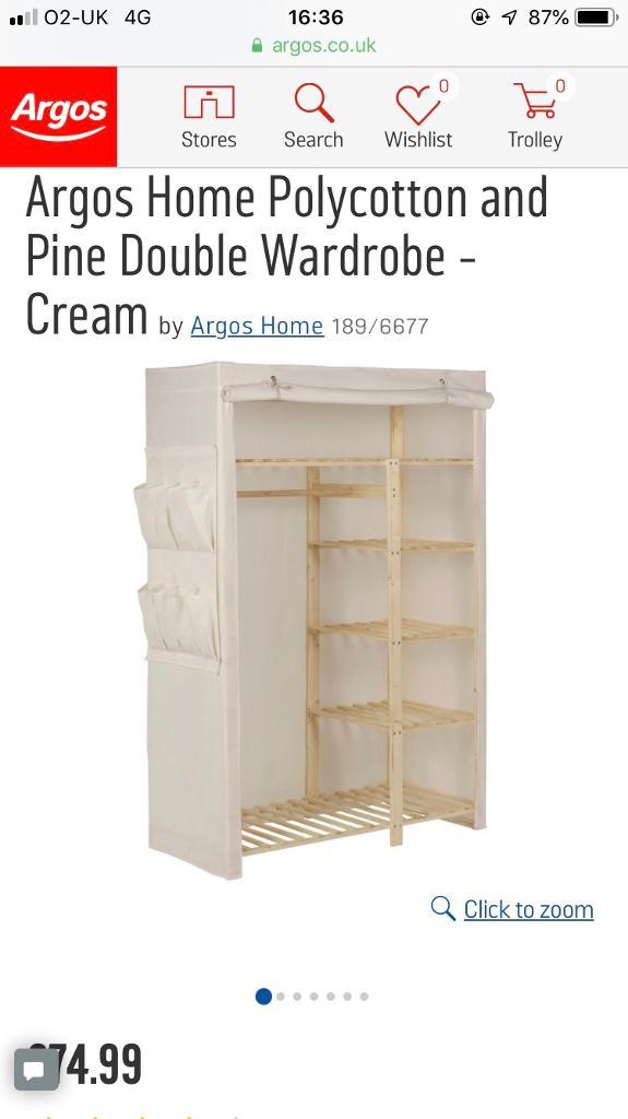 Argos Canvas Wardrobe 2 Available In Ipswich Suffolk Gumtree