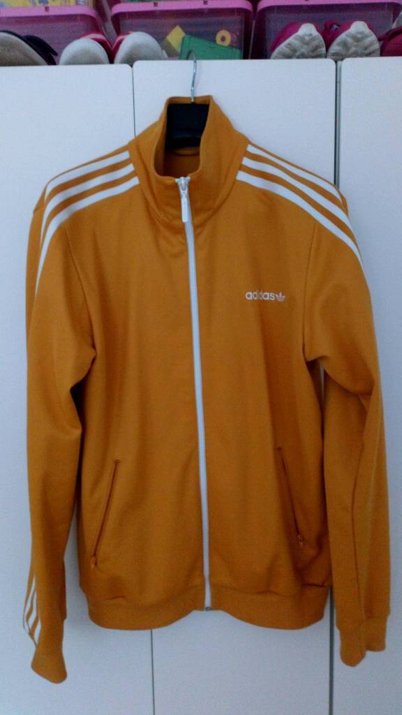 adidas beckenbauer track top yellow