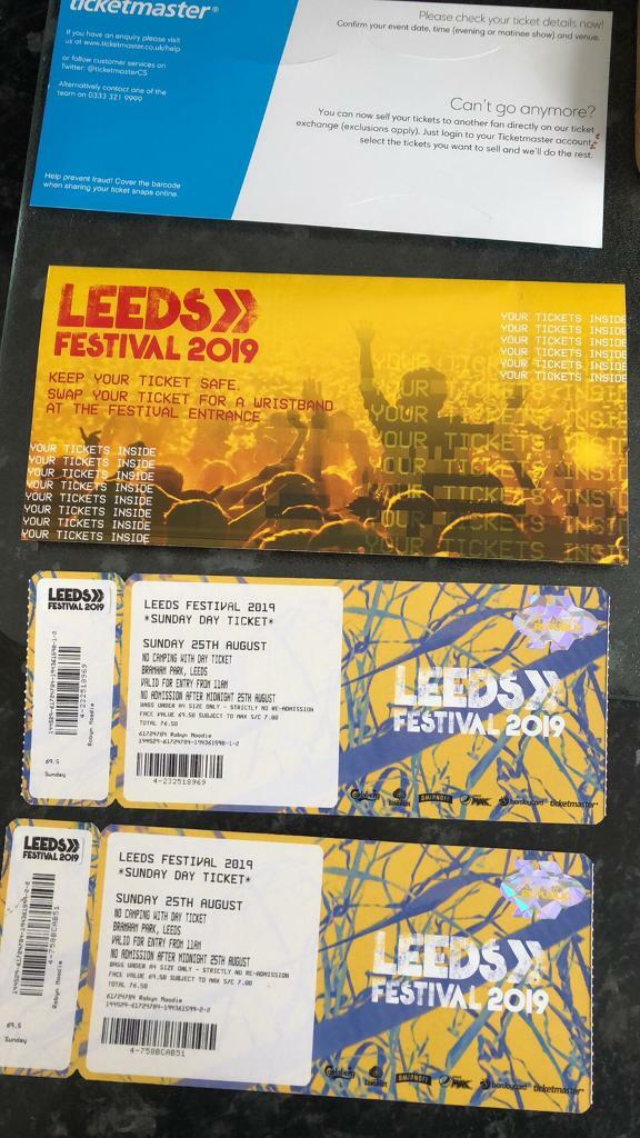 Leeds Festival Tickets X2 Sunday in Glenrothes, Fife Gumtree
