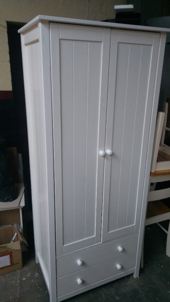 New Scandinavia 2 Door 2 Drawer Wardrobe White In Leicester