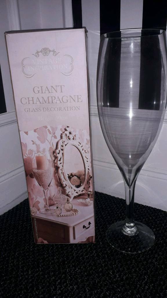 Beautiful Very Large Champagne Glass Still In Box In