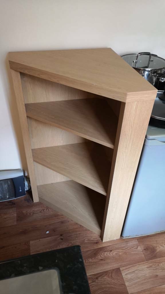 Large Wooden Corner Shelving Unit Storage Living Room Bed Room