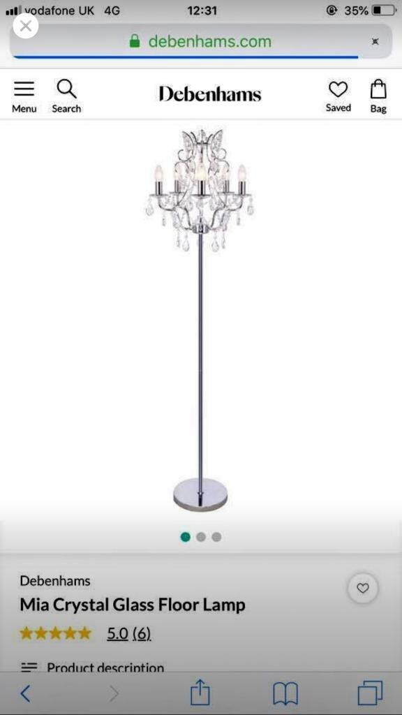 Indoor Lighting Debenhams Mia Crystal Glass Chandelier Light