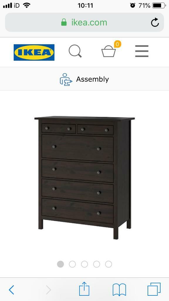 Ikea Hemnes 6 Drawer Chest Black Brown In Trinity Edinburgh