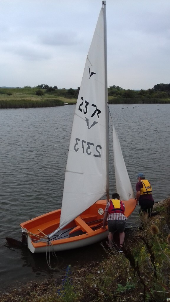 Gull Mk 3 sailing dinghy, complete with trailer and trolley in