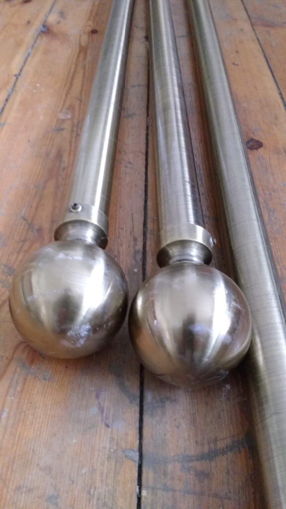 3 sided bay window metal curtain pole antique brass in Catford London $ 86 JPG
