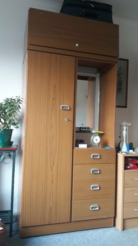 Wardrobe With Built In Dressing Table And Top Box In