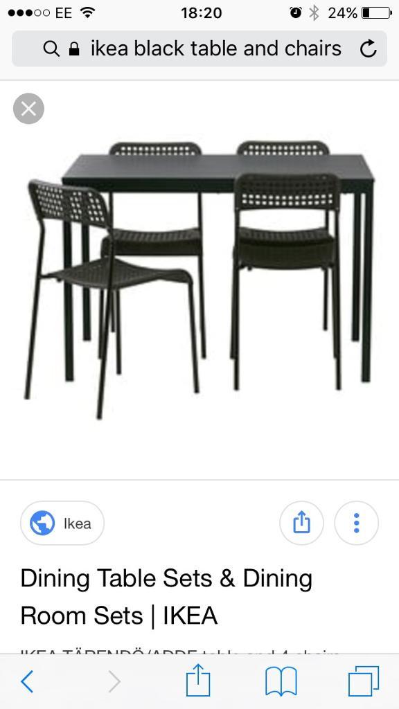 Ikea black kitchen table with two chairs in Cyncoed, Cardiff Gumtree