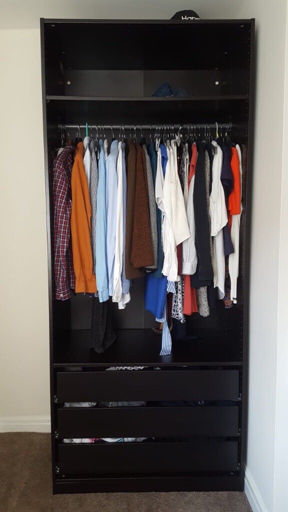 Dark Ikea Pax Wardrobe With Soft Close Draws In Leyland