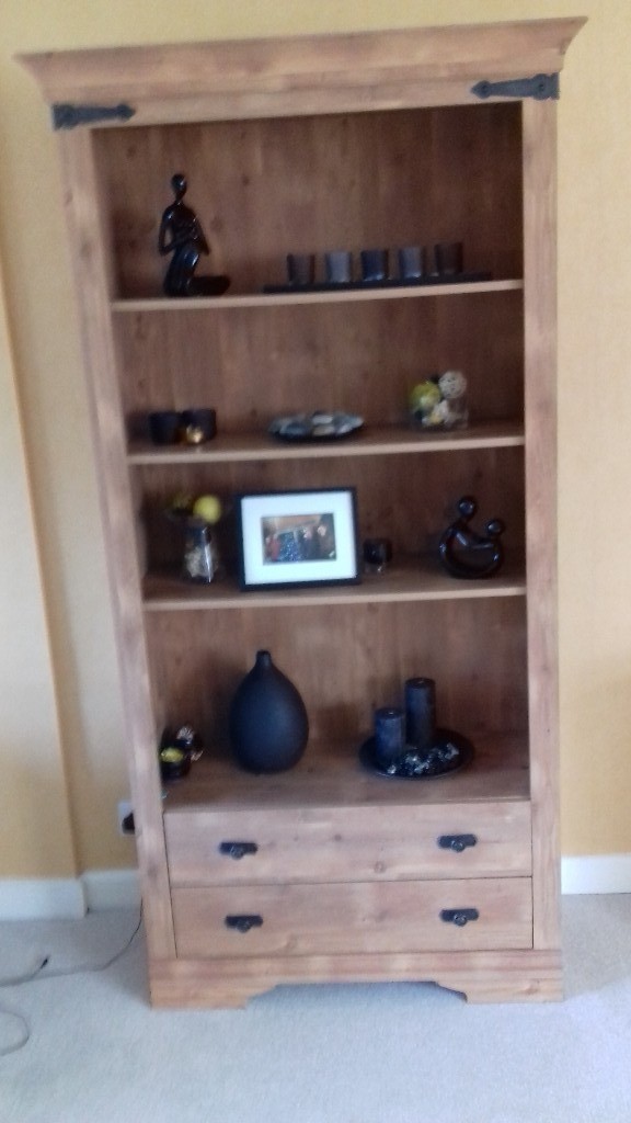 Mexican Pine Display Unit & 2 Mexican Pine Coffee Tables in Harlow