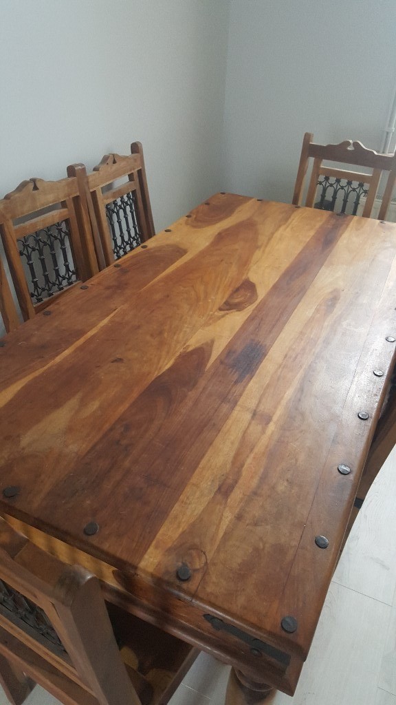 Beautiful solid oak dining table and 6 chairs | in Morriston, Swansea