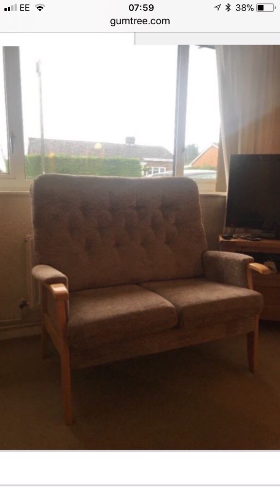 Retro Beige Two Seater Sofa In Norwich Norfolk Gumtree