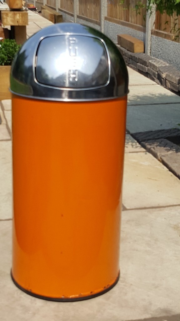 Orange Retro Kitchen Bin Funky Modern Used £8 in Coalville