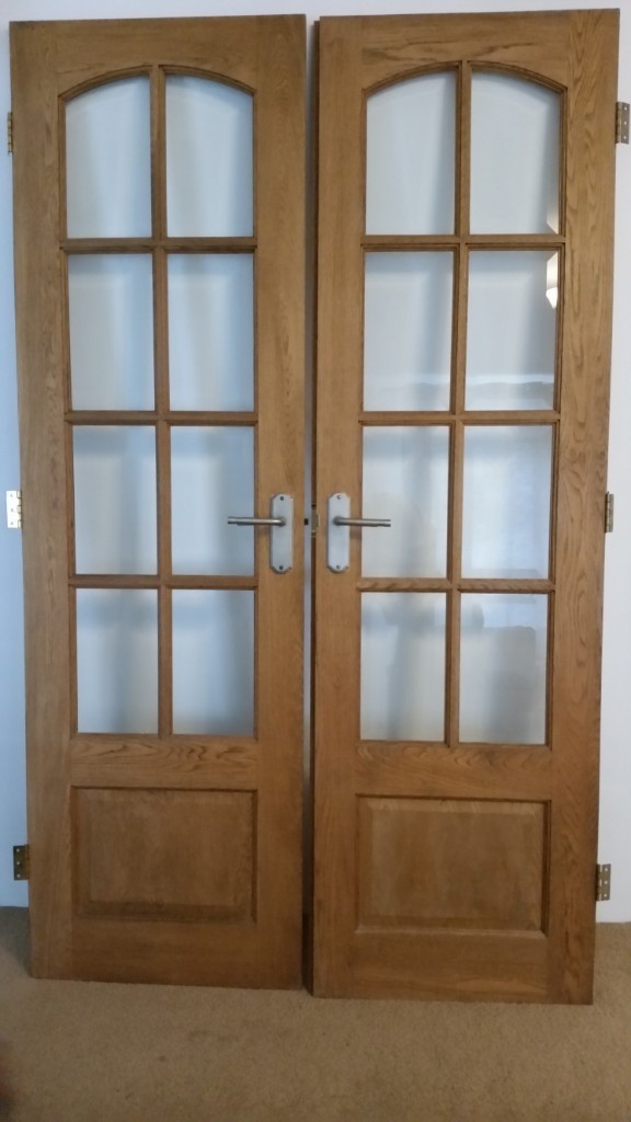 INTERNAL 8 PANELs GLAZED, SOLID OAK FRENCH DOORs in Bolton