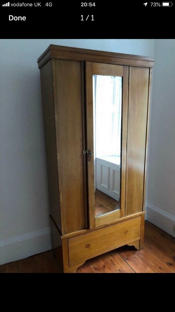 Vintage Single Wardrobe With Mirror In Broomhouse Edinburgh