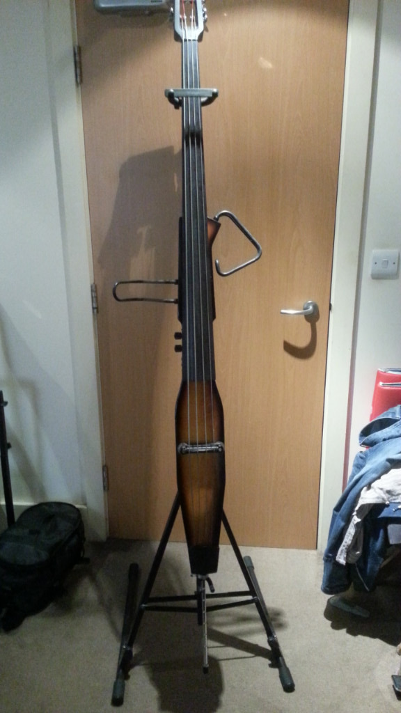 Stagg EDB 4String Electric Double Bass in Violinburst with Padded Gig