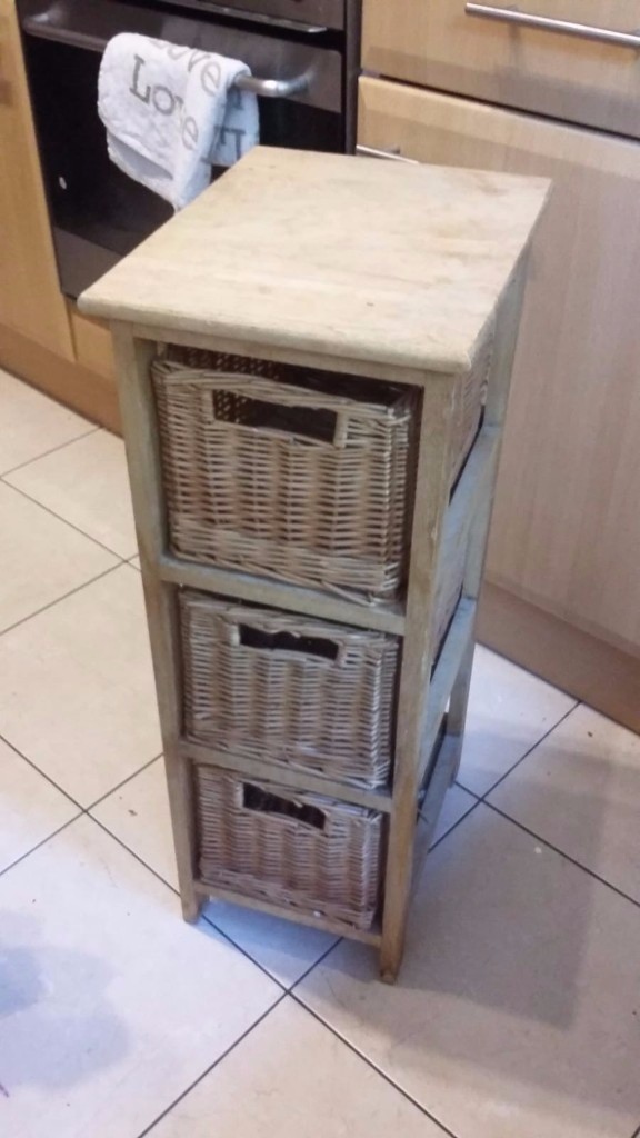 Wood And Wicker Storage Unit Storage Tower 3 Drawer In