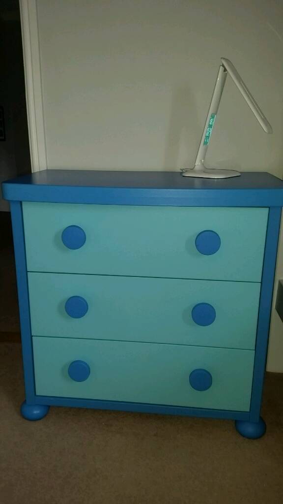 Ikea Blue Kids Chest Of Drawers Mammut Bookcase And Wall Shelves