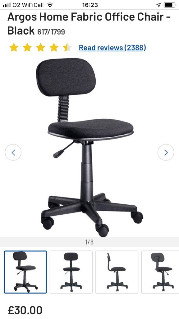 Black gas lift office chair, new still in box | in Kinross, Perth and