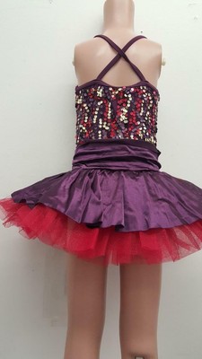 Dance Costume Intermediate Child Eggplant Tap Jazz Solo Competition Pageant