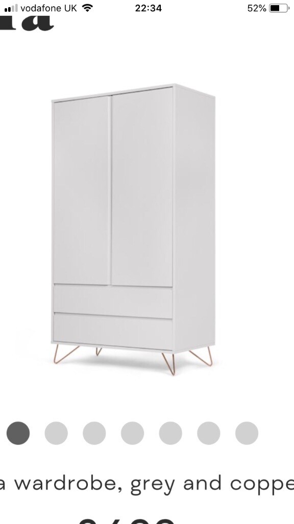 New Made Elona Grey Copper Wardrobe In Ashford Surrey