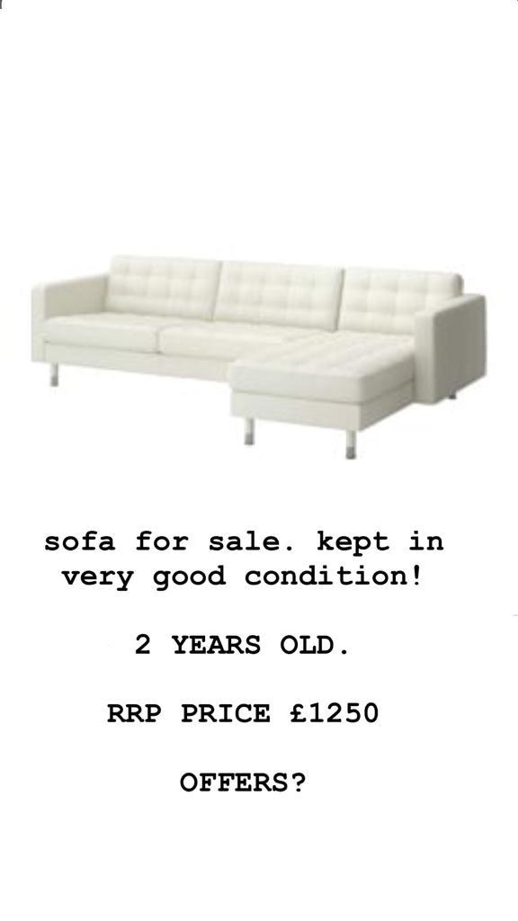 Ikea White Corner Sofa Leather In Bursledon Hampshire Gumtree