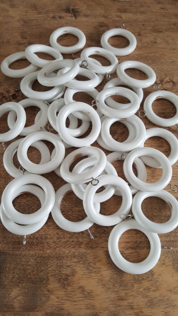 36 X White Wooden Curtain Rings 1 In Portsmouth Hampshire