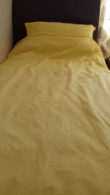 Plain Yellow Duvet Cover And Two Matching Pillow Cases In Hove