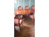 Large dining table & 6 chairs 