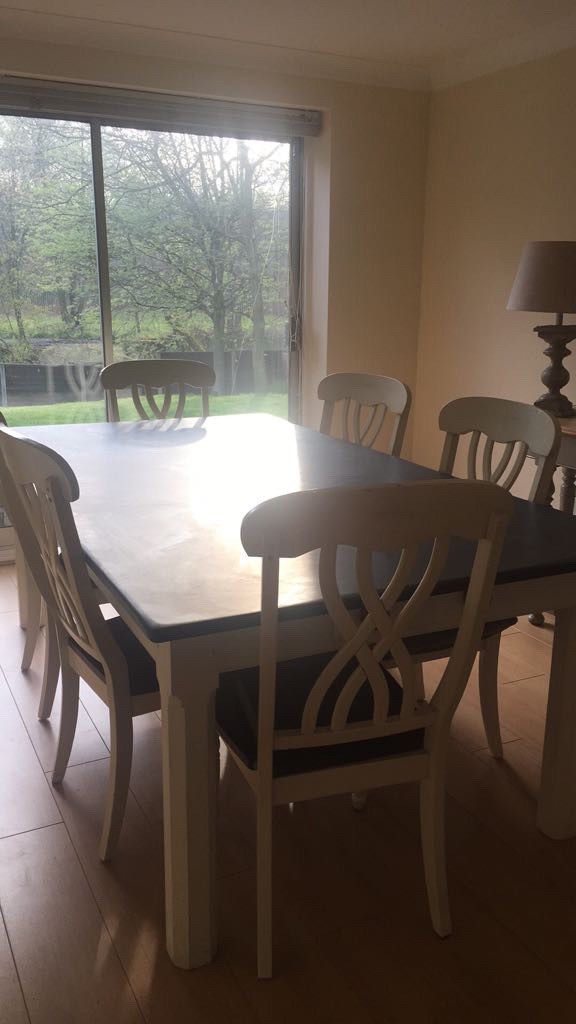 Beautiful Slate Dining Table with solid wood base and 10 ...