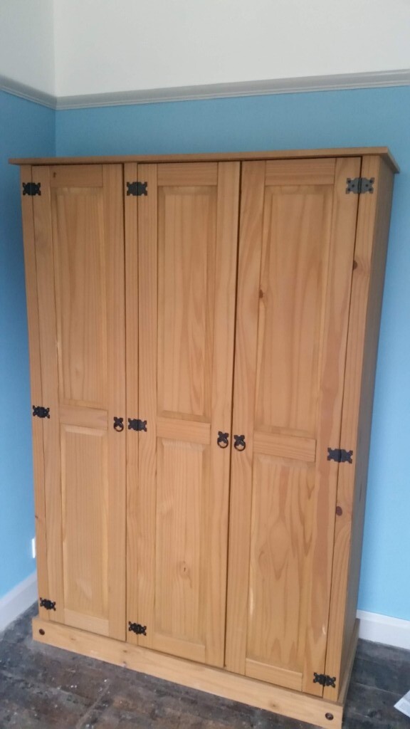 Mexican Corona 3 Door Flat Topped Wardrobe In Topsham
