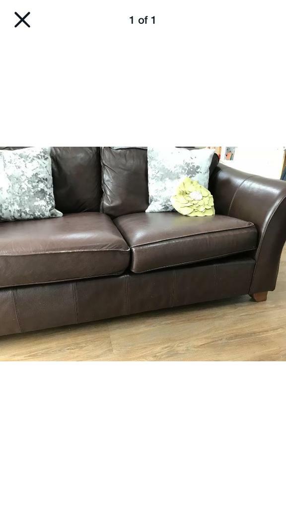 M&S full leather sofa in Rumney, Cardiff Gumtree