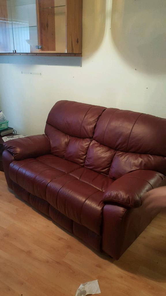 Genuine red leather sofa in Croesyceiliog, Torfaen Gumtree