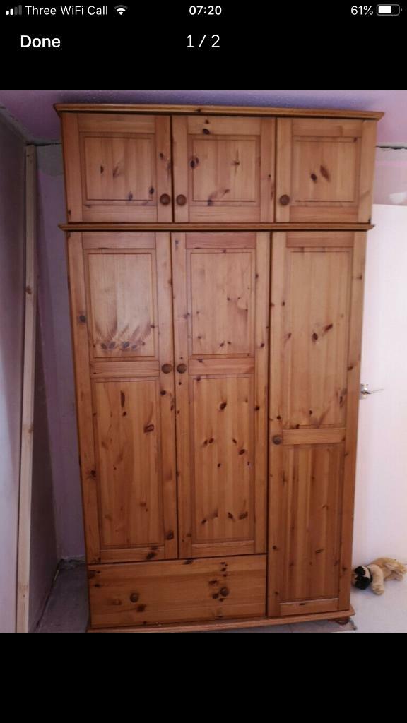 Solid Pine Wardrobe With Top Box In Luton Bedfordshire Gumtree