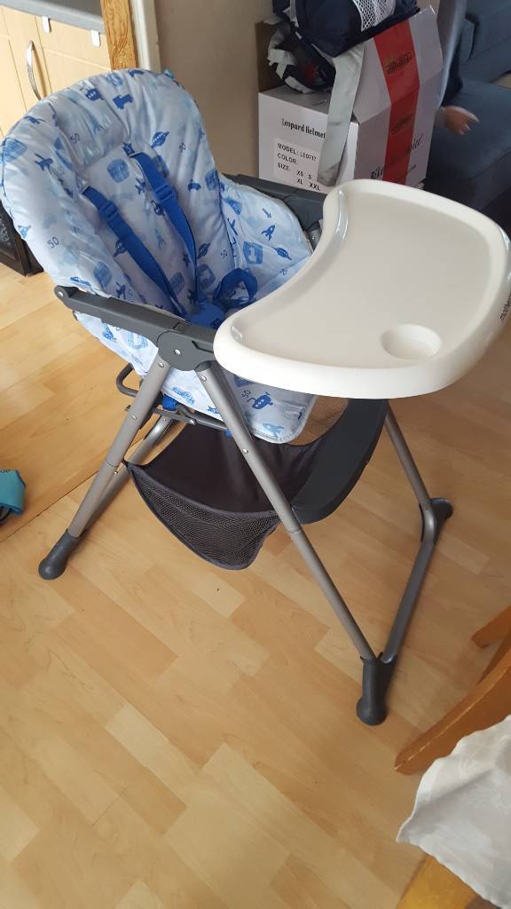 Mothercare blue Baby High Chair Portable Fold Dining Chair Removable